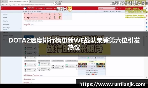 DOTA2速度排行榜更新WE战队荣登第六位引发热议
